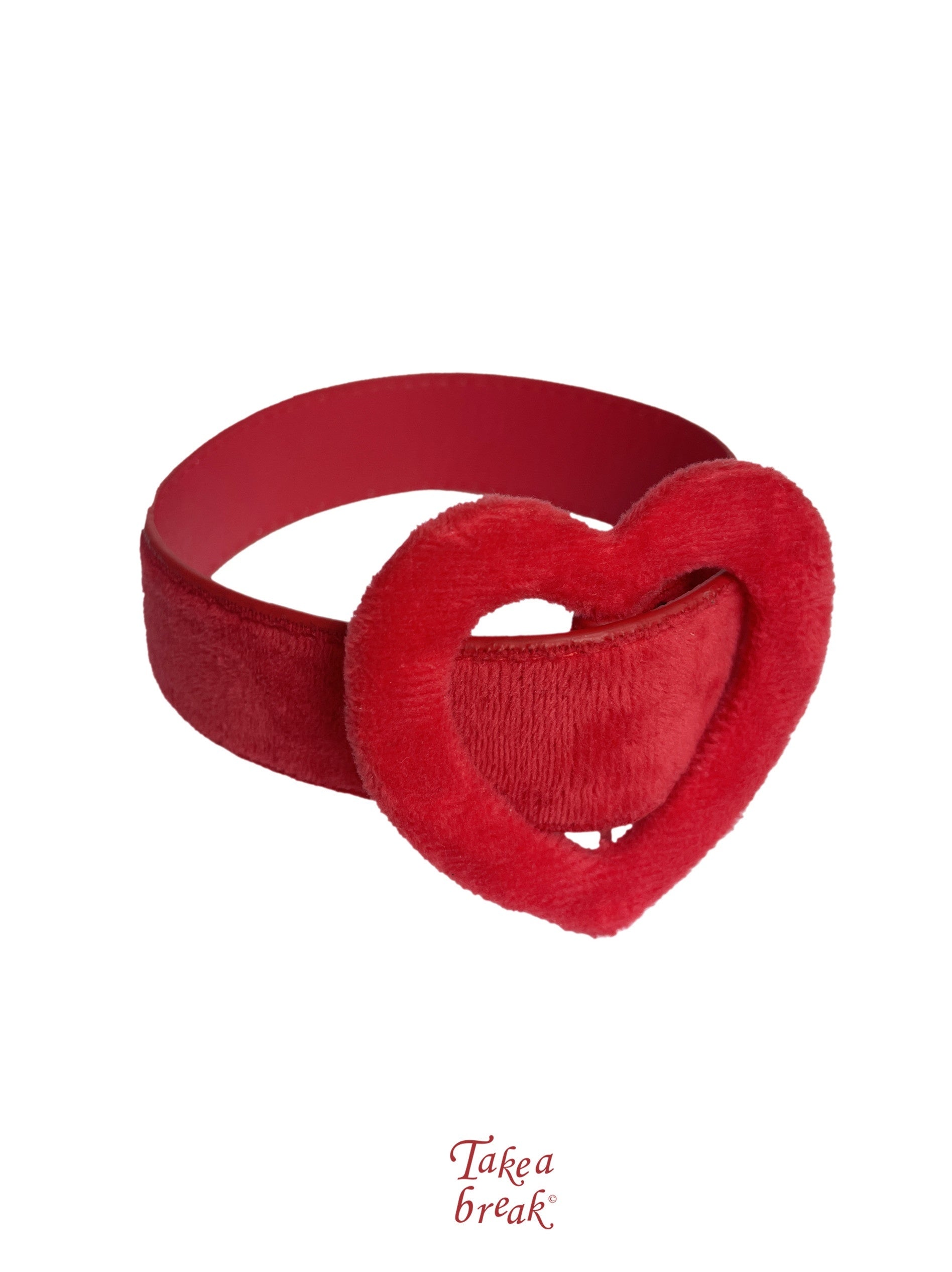 takeabreak Short Velvet Leather Vintage Heart Pendant Women&