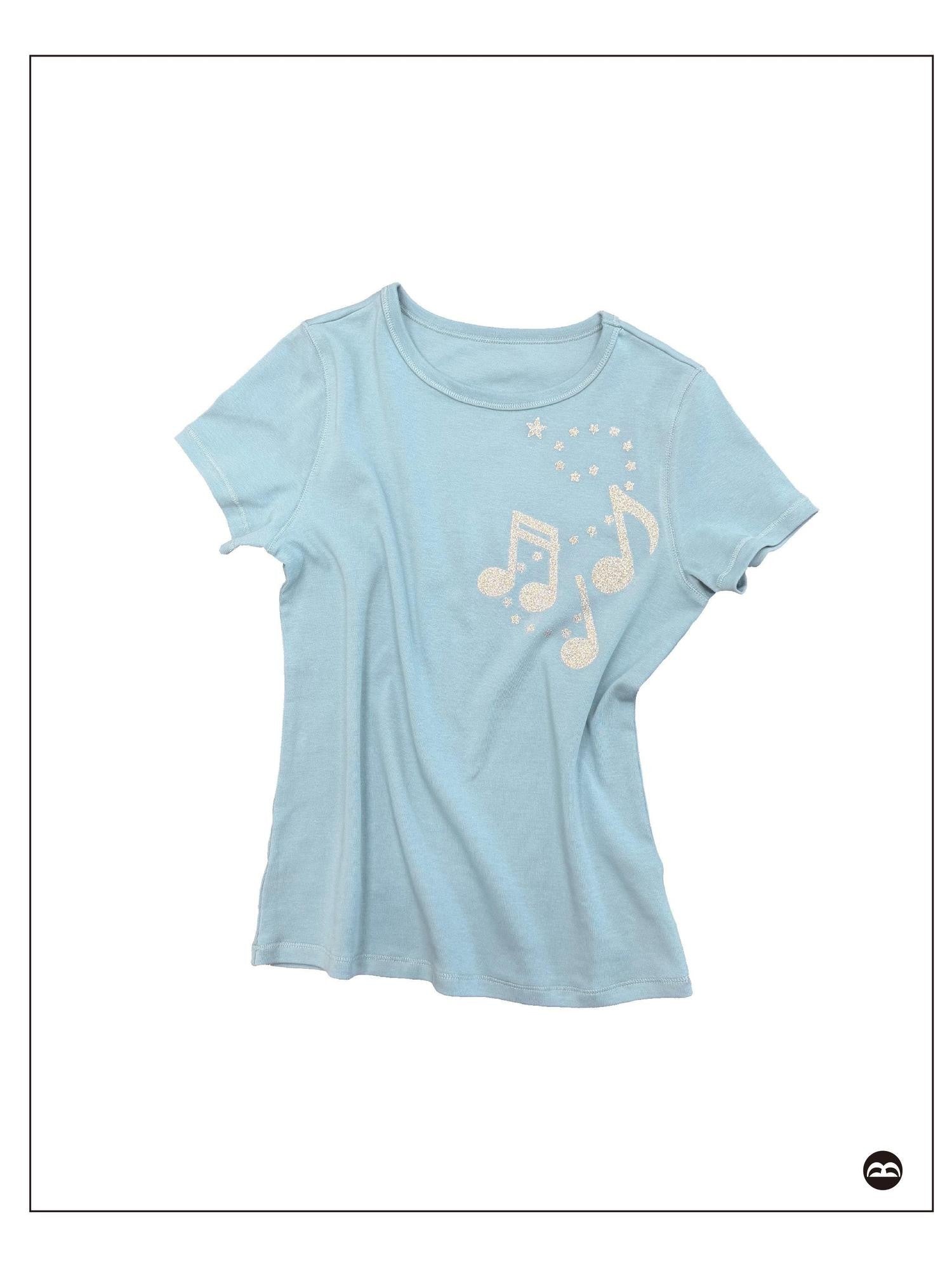 takeabreak Smoky Blue Music Note Star Silver Rhinestone Women&