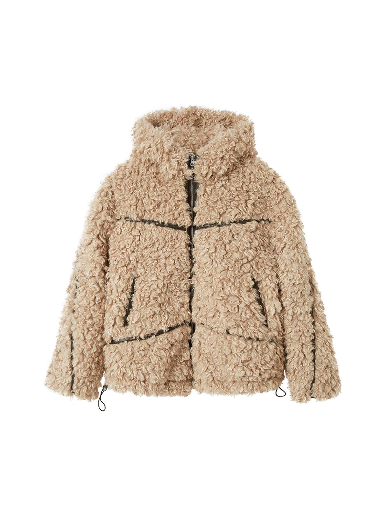 DIDDI MODA Cozy Rabbit Ear Faux Shearling Jacket