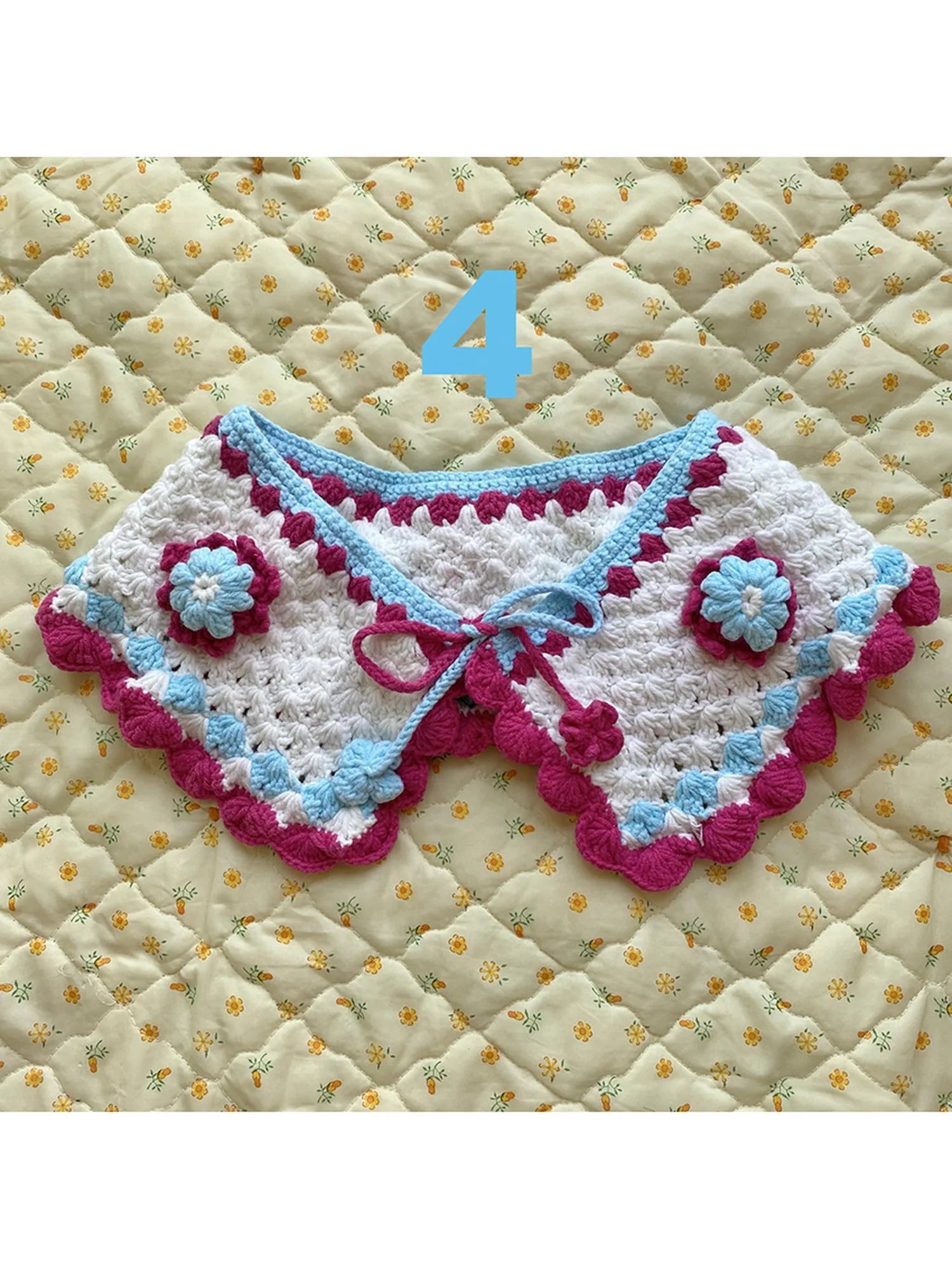 Japanese Multicolor Knit Wool Detachable Collar Bag 12 Styles