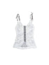 Gothic Lace Punk Corset Bustier With Multi Pleats