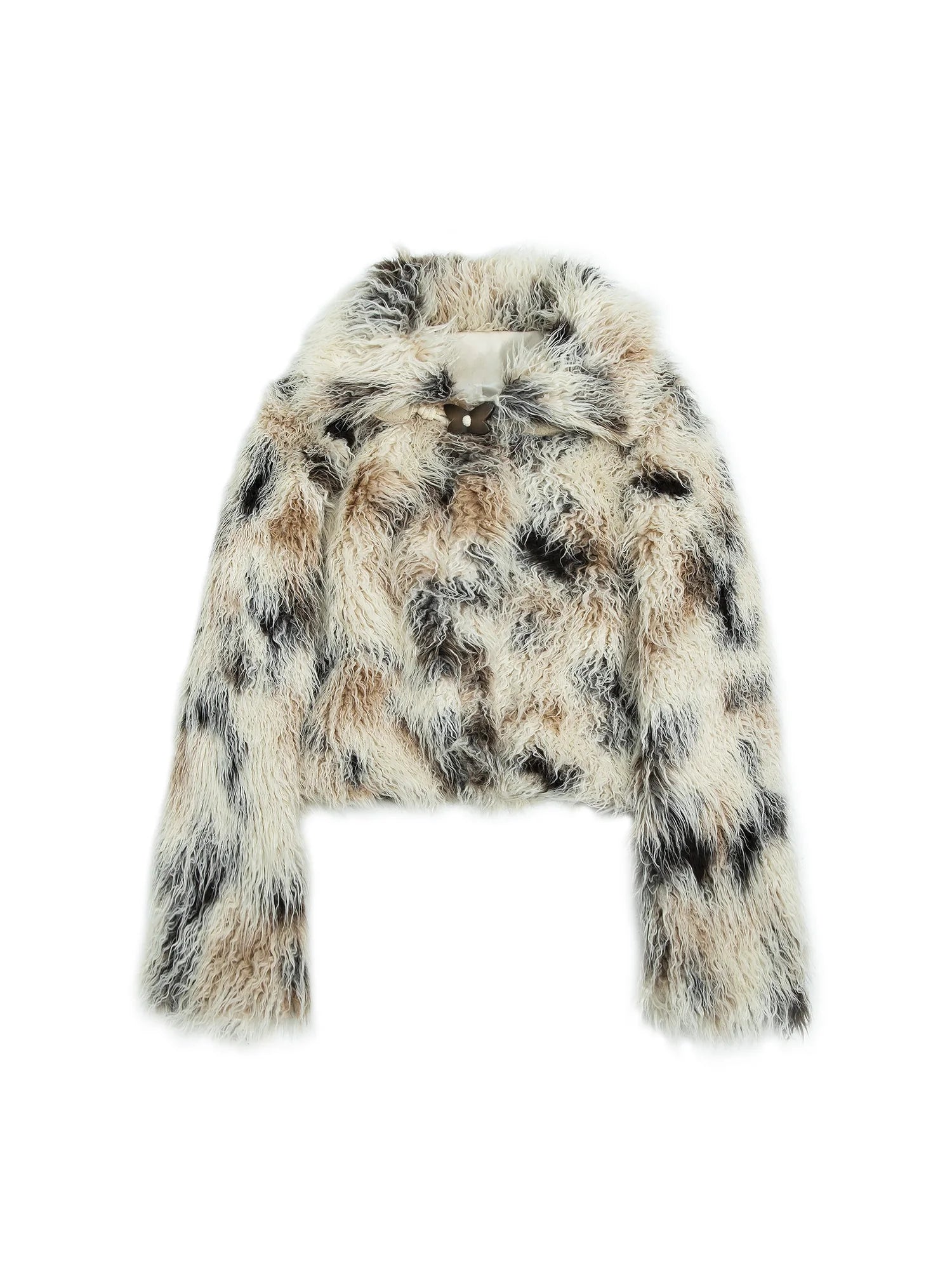Vintage Distressed Short Fuzzy Jacket Eco Faux Fur Coat