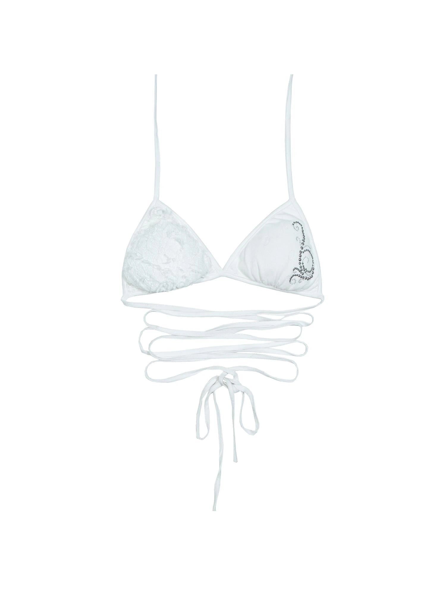 Ariadna S Punk Diamond Cutout Bikini Top