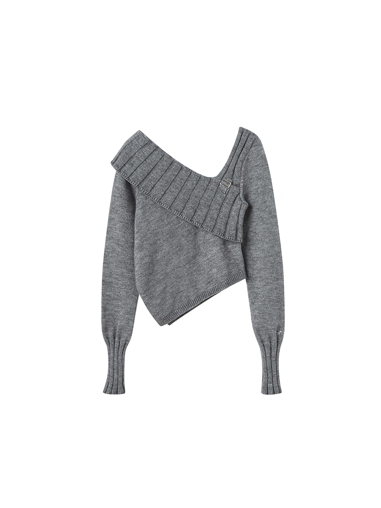 SweetChilling V-Neck Knit Sweater & Layered Pleated Skirt Set For Women