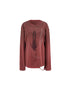 Vintage Distressed Print Basic Round Neck Long Sleeve T-Shirt