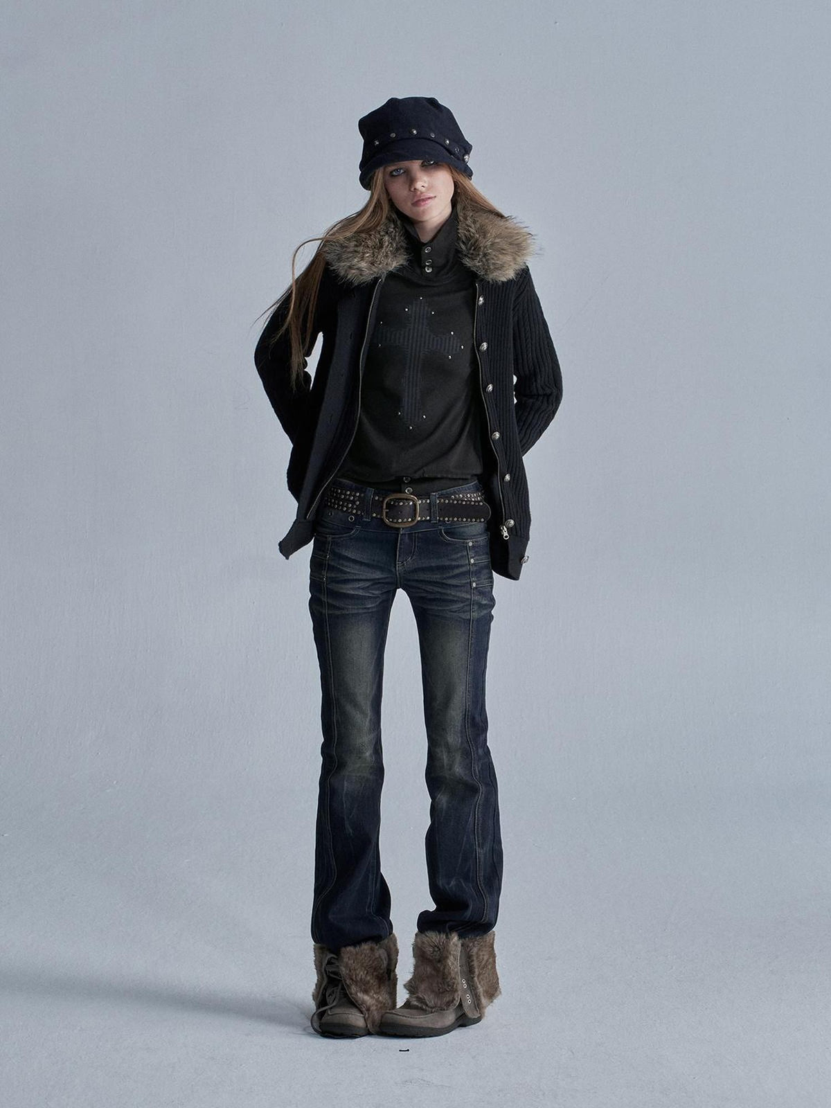 wear And tear Asymmetric Cable Knit Wool Blend Women&