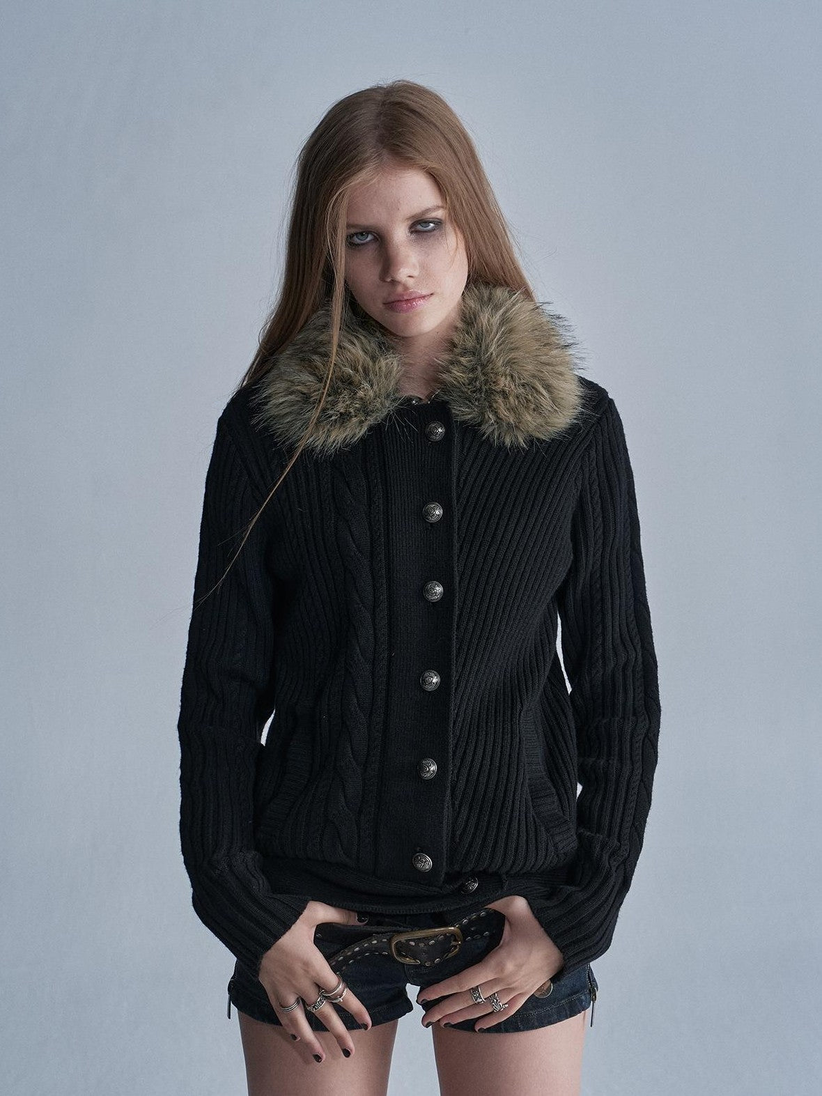 wear And tear Asymmetric Cable Knit Wool Blend Women&