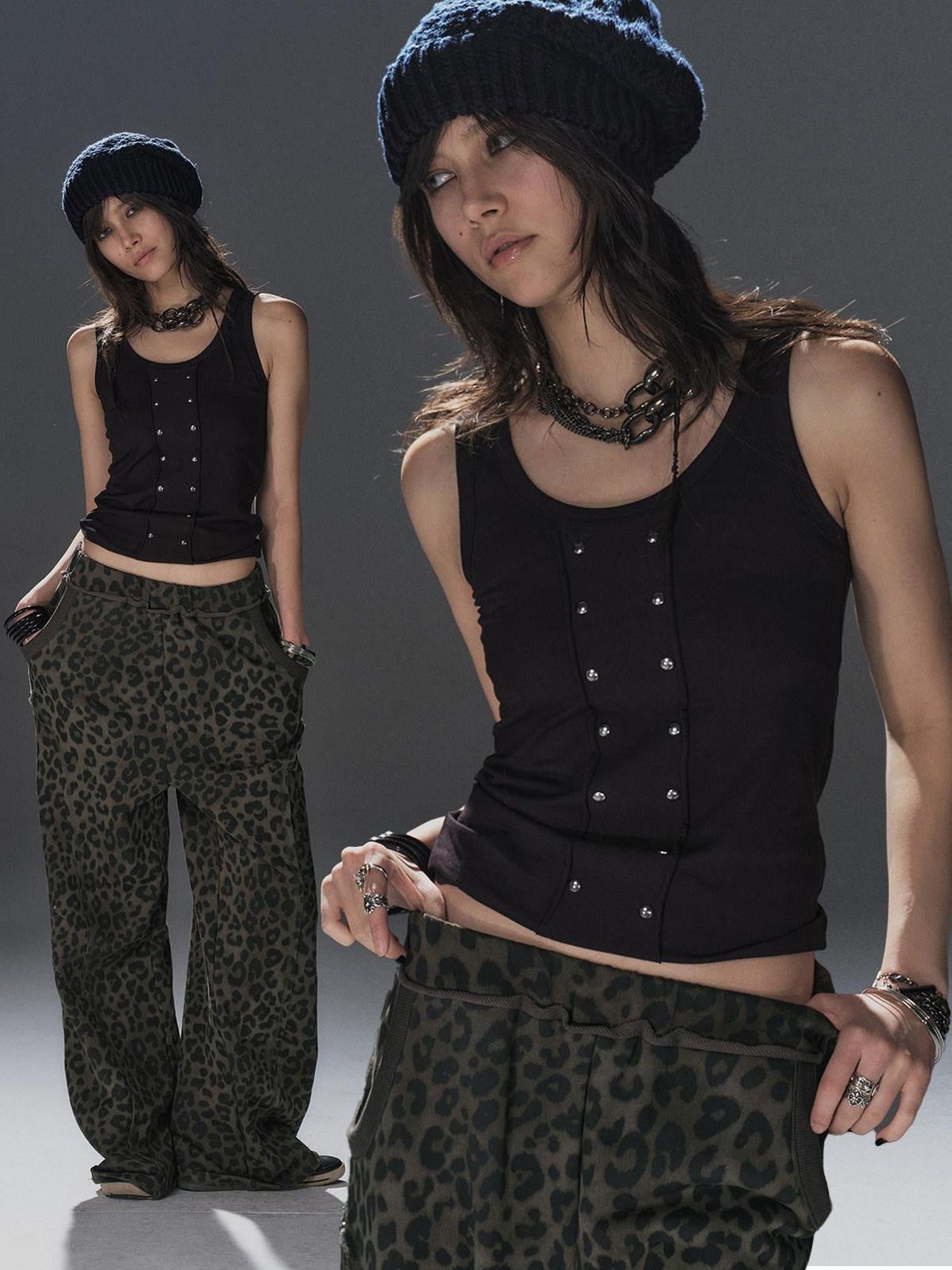 wear And tear Black Rhinestone Frayed Edge Street Punk Stretch Women&