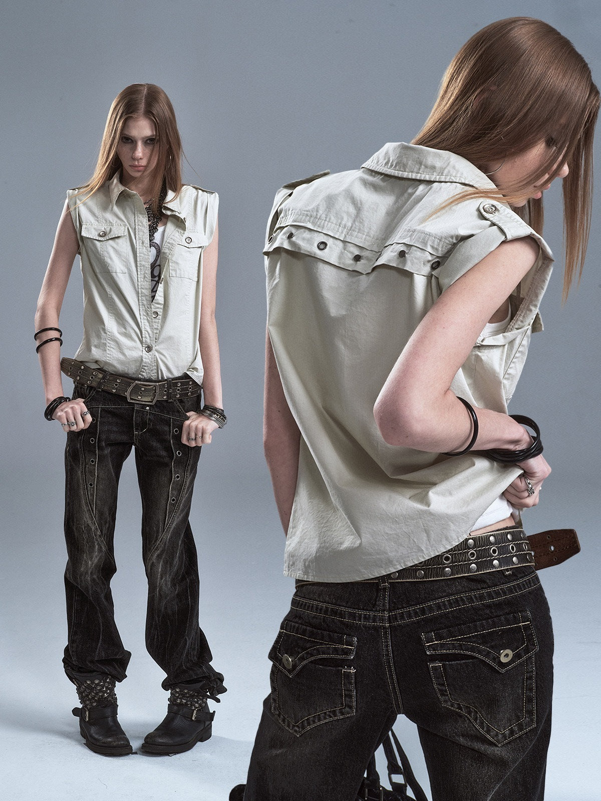wear_And_tear_Riveted_Epaulet_Back_Split_Double_Pockets_Washed_Punk_Women&