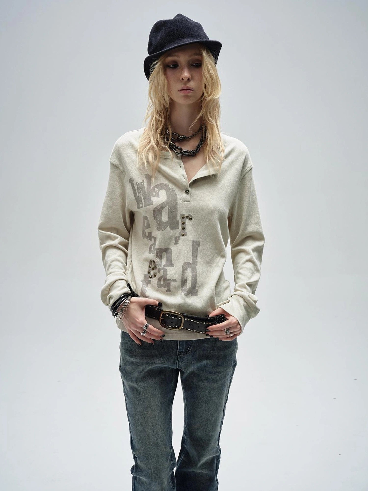 wear And tear Vintage Print Drop Shoulder Tee
