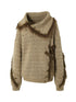 Vintage Boho Knit Sweater With Frayed Collar For Women