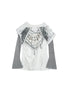 Punk Asymmetric Two Layer Vintage Tee With Poetry Print