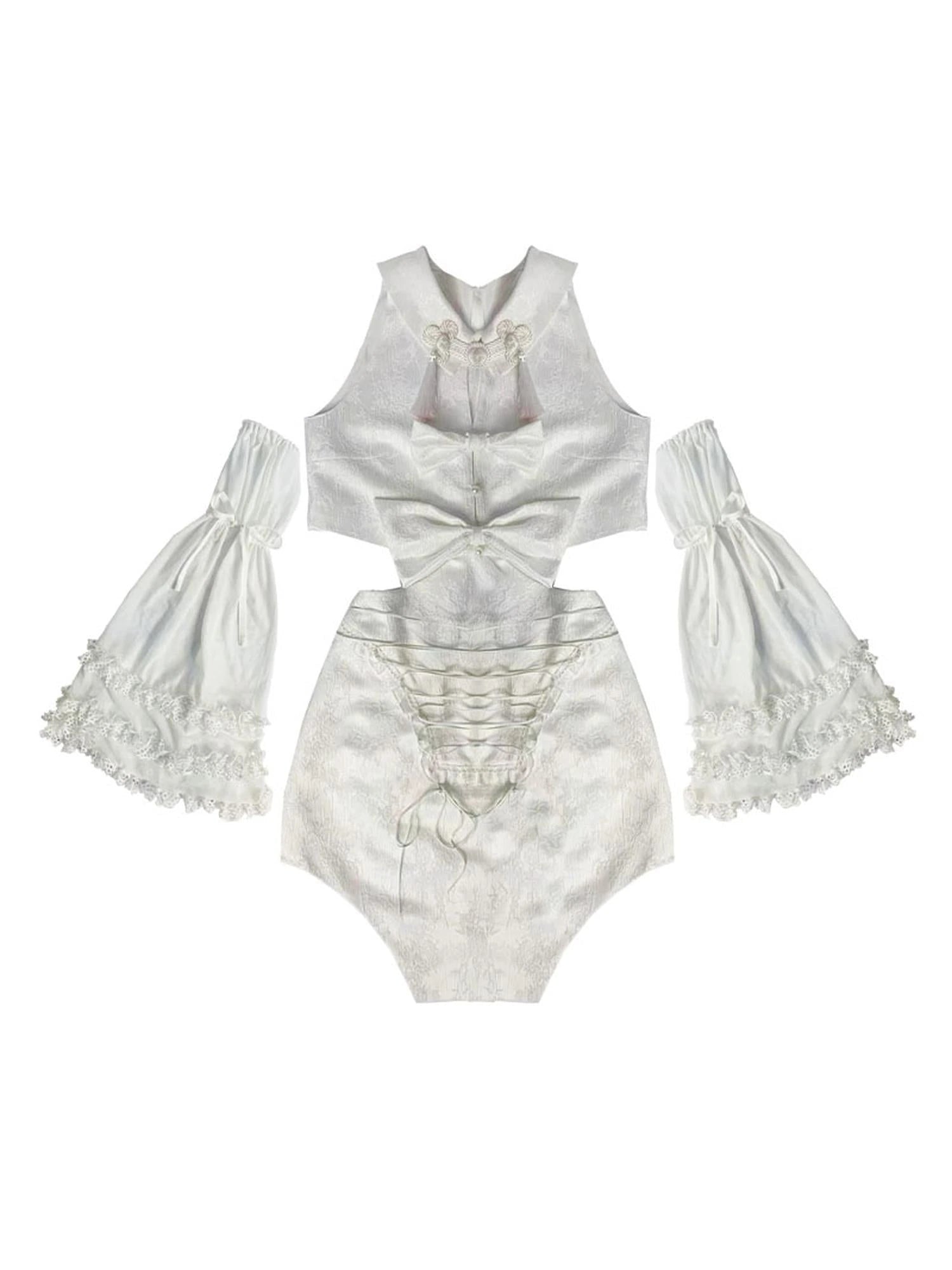 Ethereal White Detachable Cheongsam