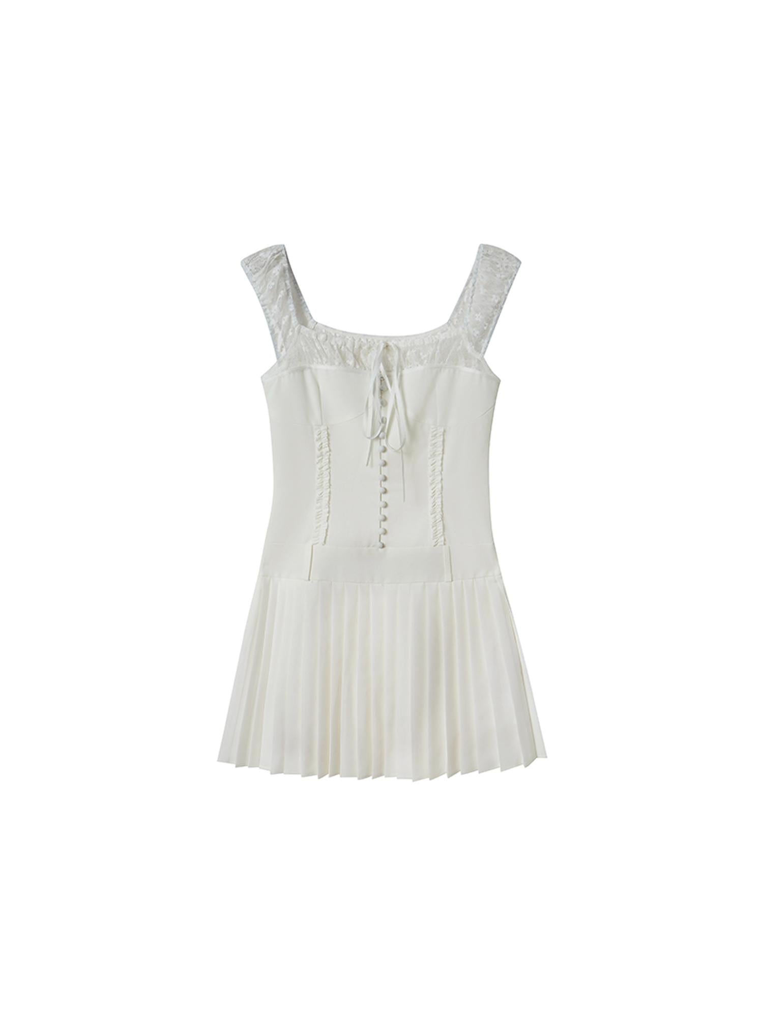 DIDDI MODA Elegant Pleated Wrap Dress With Flowy Silhouette