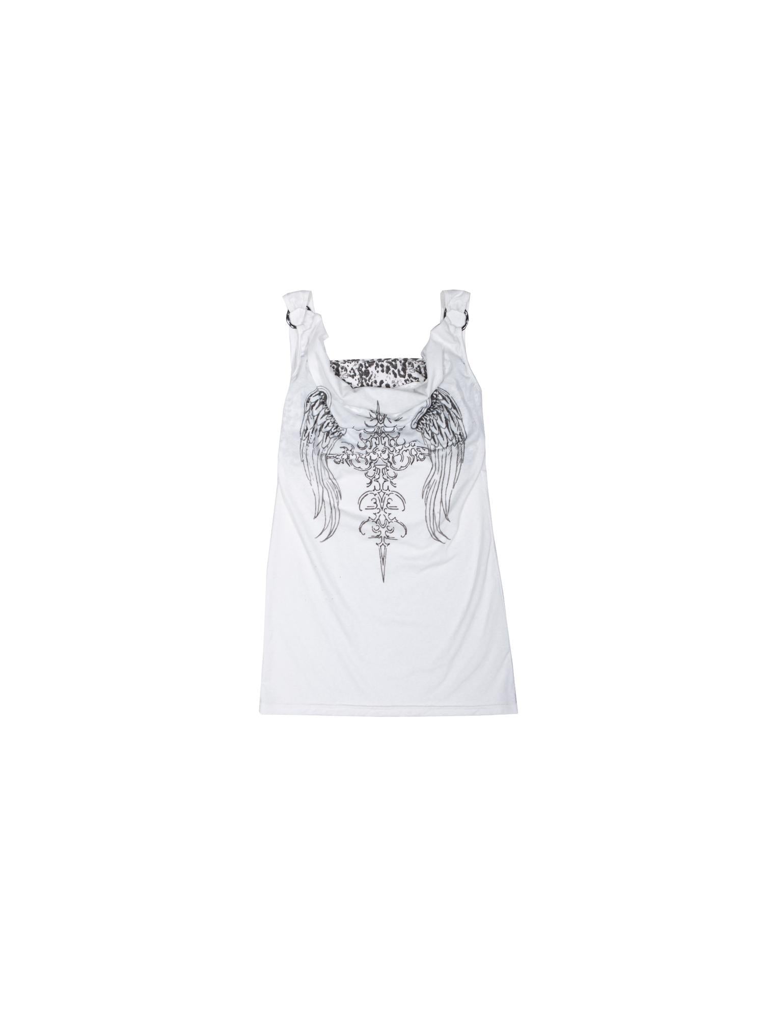 ARIADNAw Punk Rock Snake Print Vest Summer Streetwear Two Tone Design