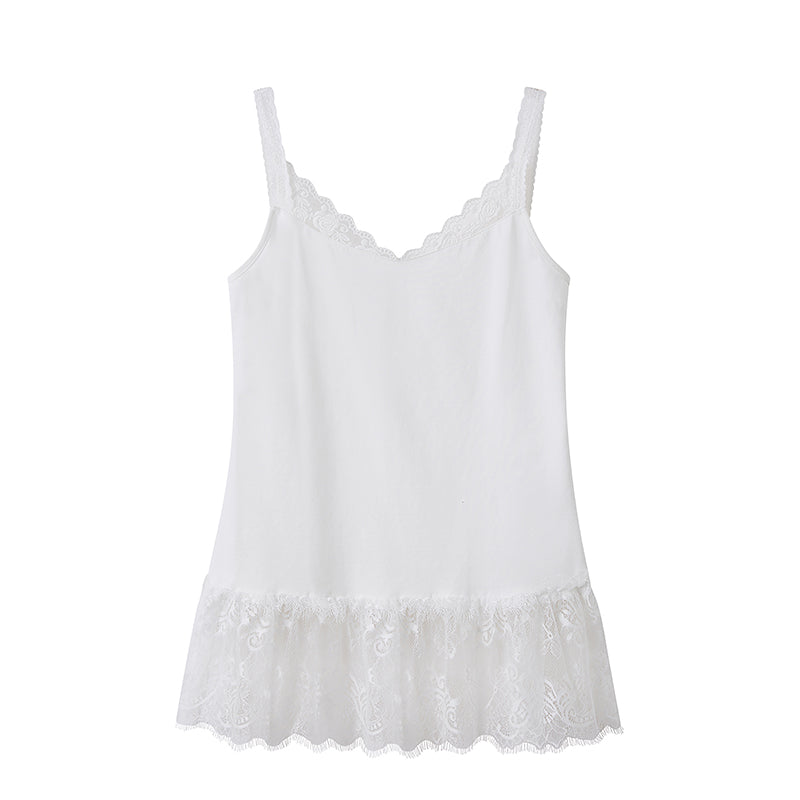 DIDDI MODA Lace Trimmed Modal Cotton Camisole