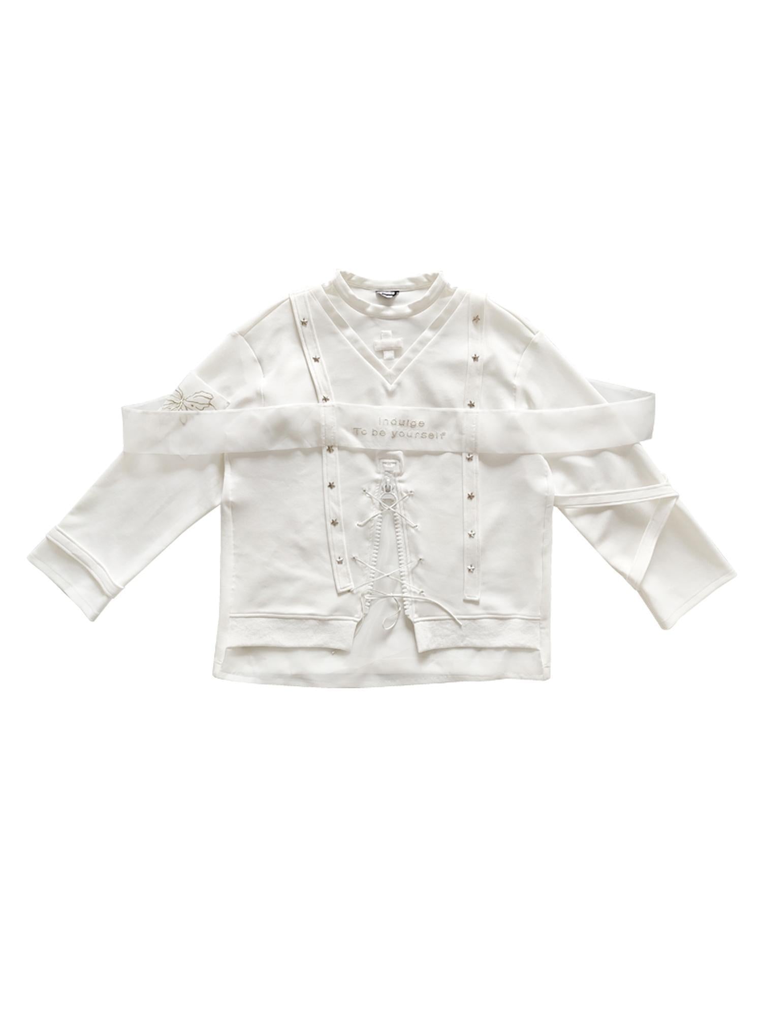 WSW WUSHENWU Ethereal White Embroidered Sportswear