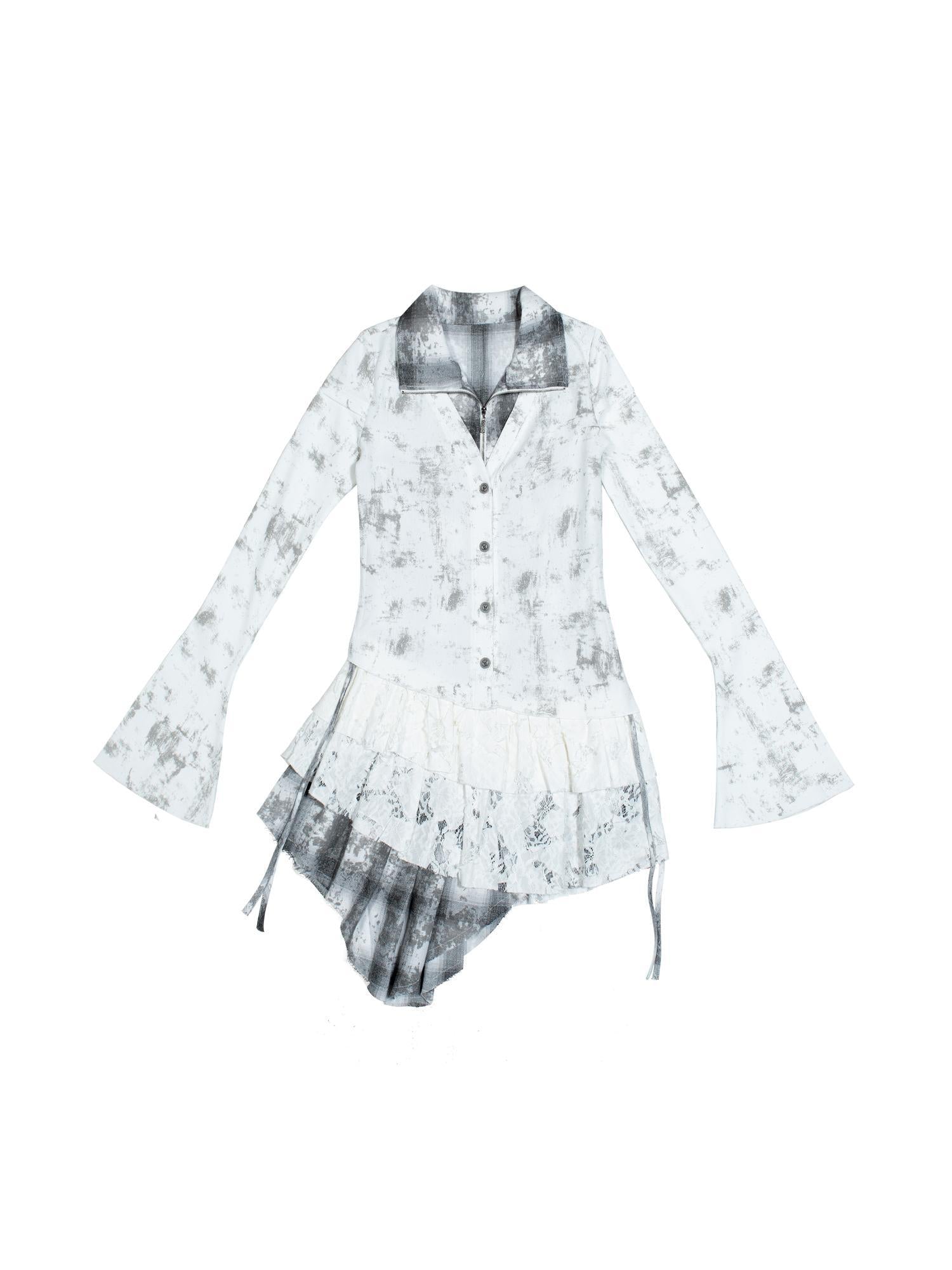 ARIADNAw Punk Plaid Contrast Panel Dress Rebellious Spring Style
