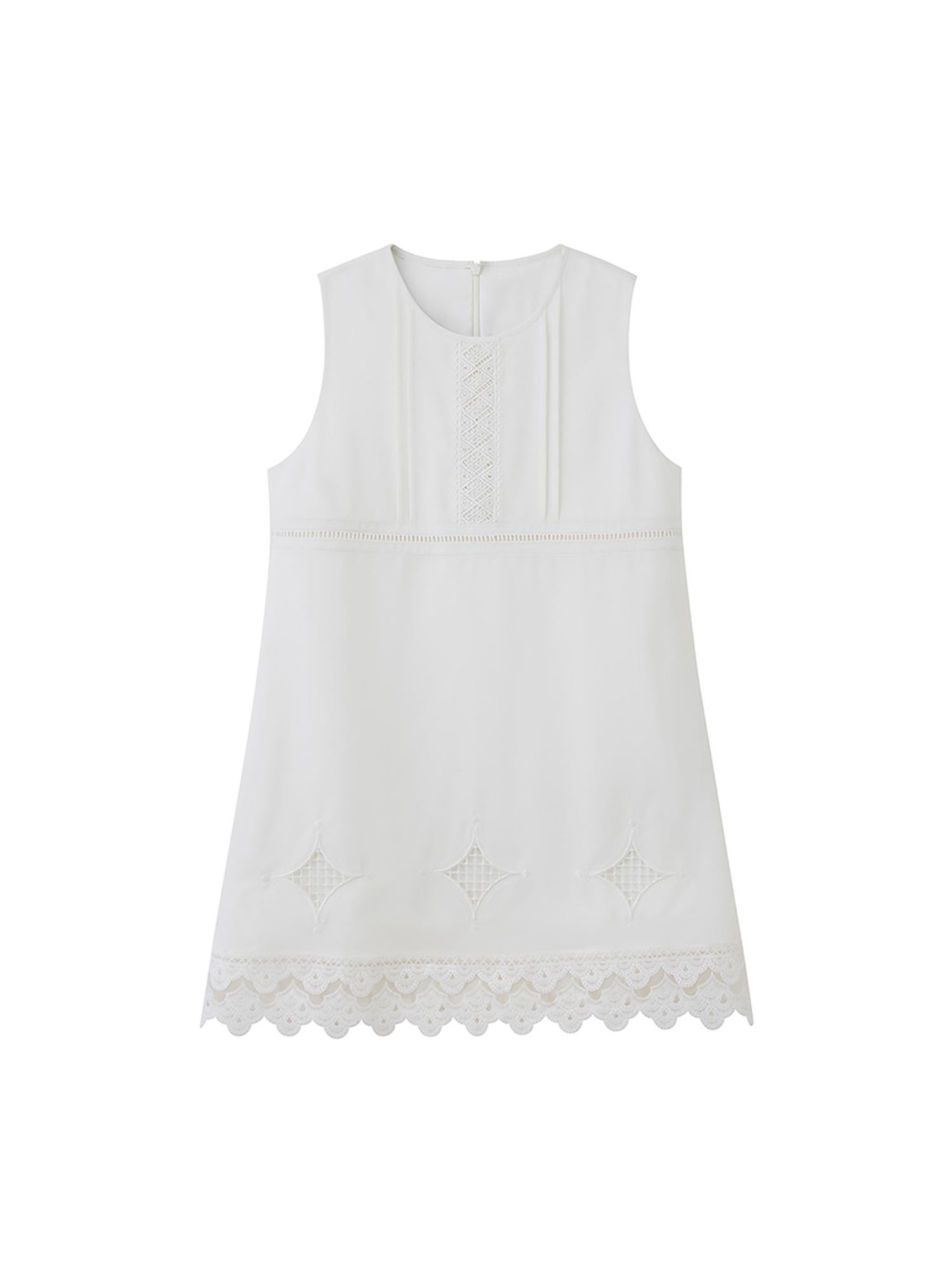 DIDDI MODA Elegant Lace Trimmed Cutout Summer Dress