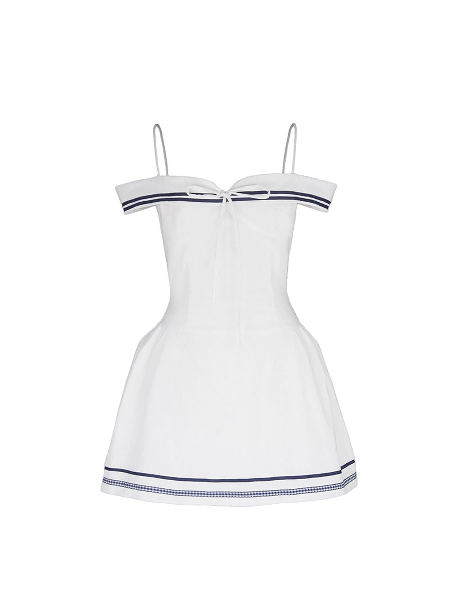 Sweet Spicy Sleeveless Navy Striped Waist Mini Dress