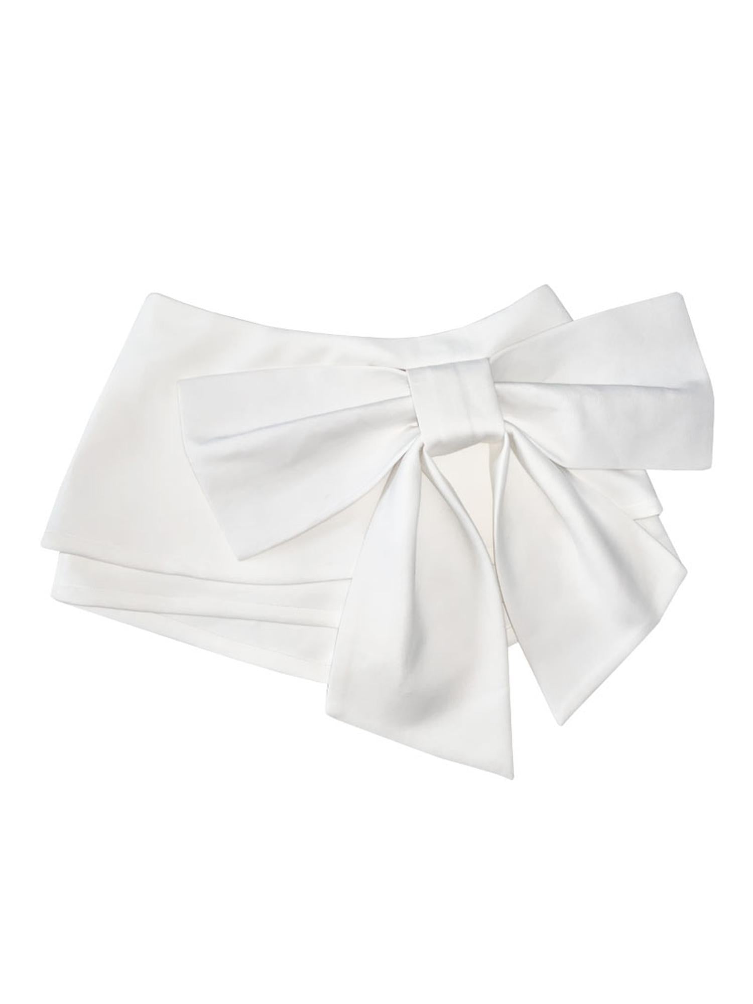 WSW WUSHENWU Pure Whisper Industrial Bow Culotte Skirt Chic Versatile