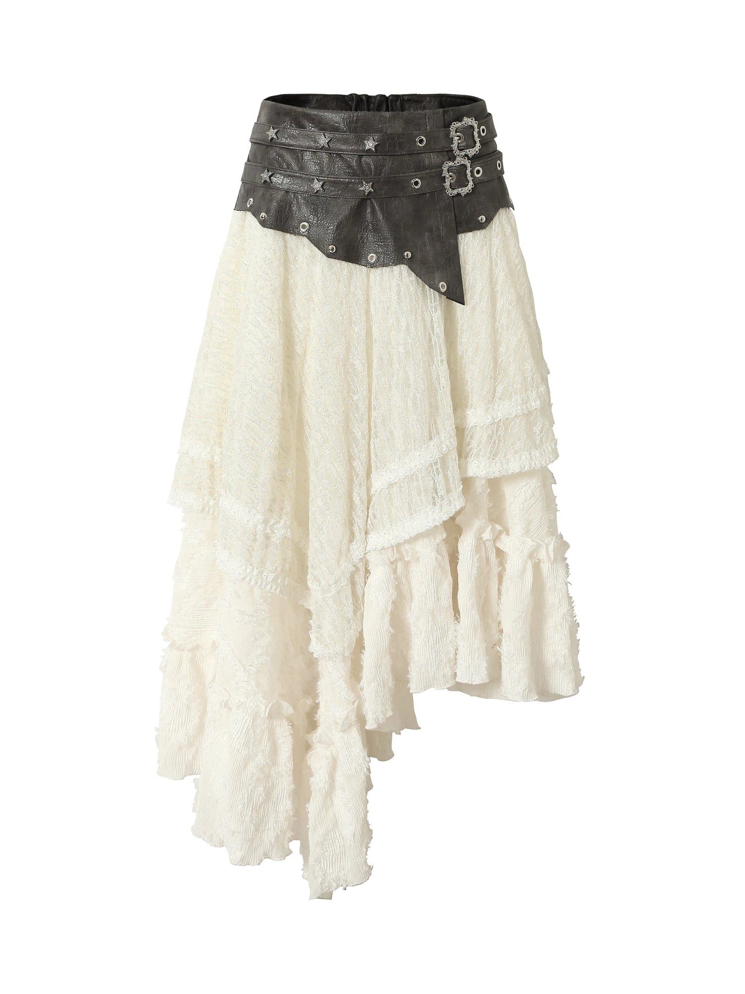 Punk Lace Bustier Skirt Two-Way Wrap Gothic Plaid Dresses