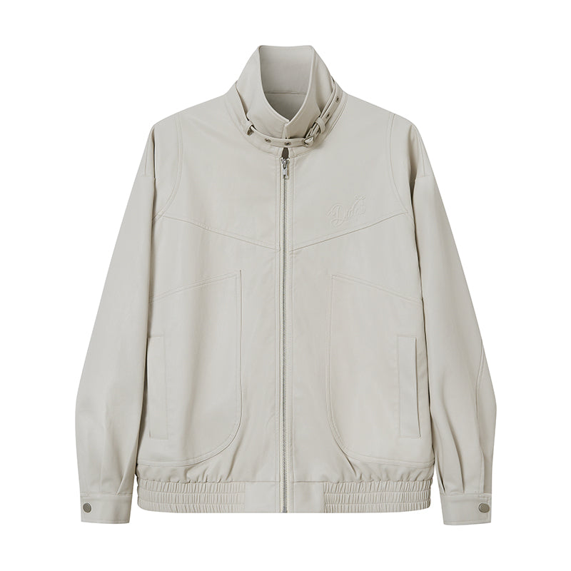 DIDDI MODA Deconstructed Bow Embroidered Oversized Pu Leather Jacket
