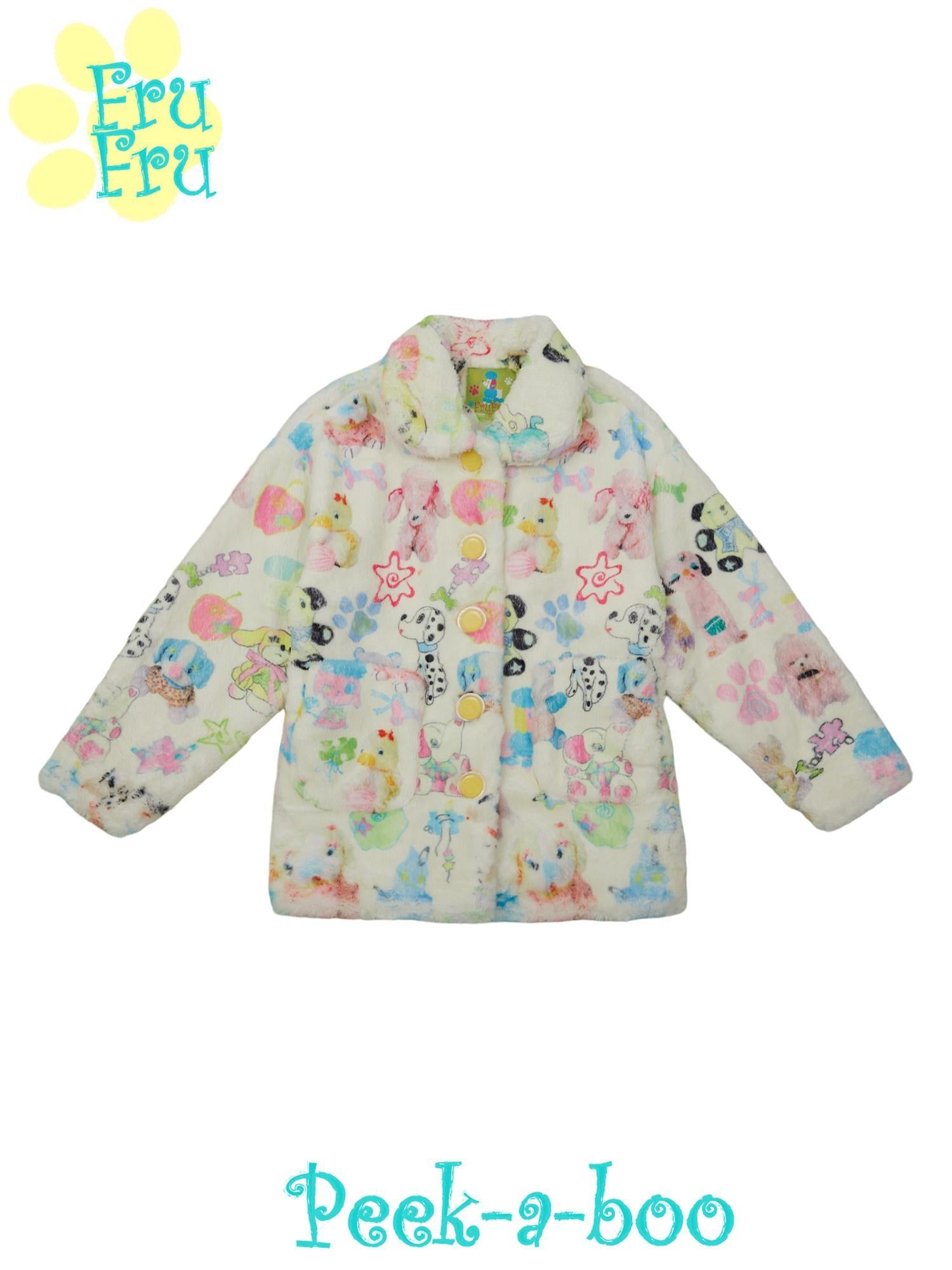 Frufru Gulu Frufru Gulu Dollhouse Print Custom Quilted Winter Jacket Pink Lining