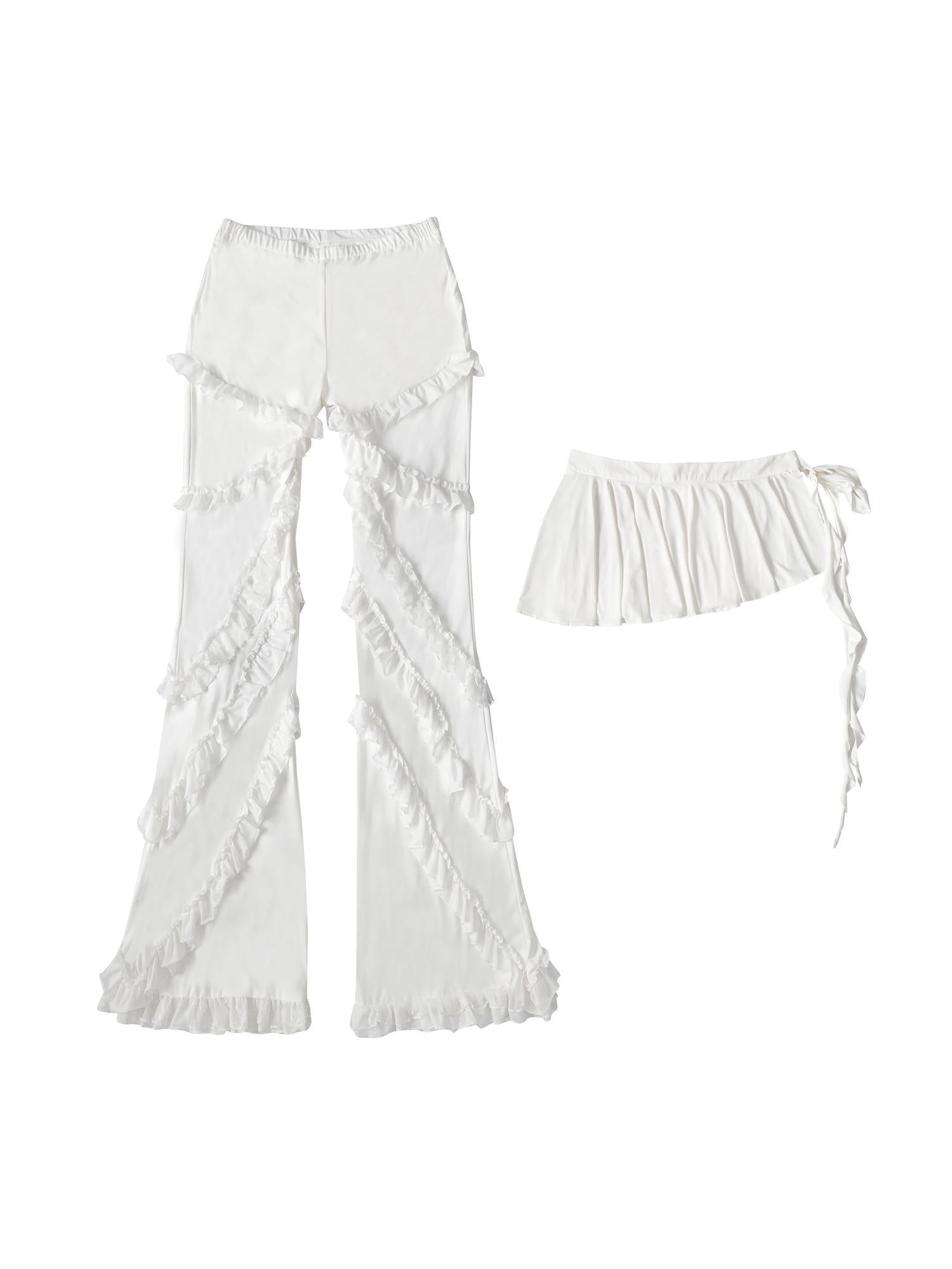 WSW WUSHENWU Lazy Ballet Lace Culottes Original Design Cream White