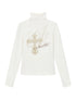 Winter First Snow Print Slim High Neck Long Sleeve T-Shirt