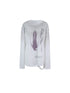 Vintage Distressed Print Basic Round Neck Long Sleeve T-Shirt