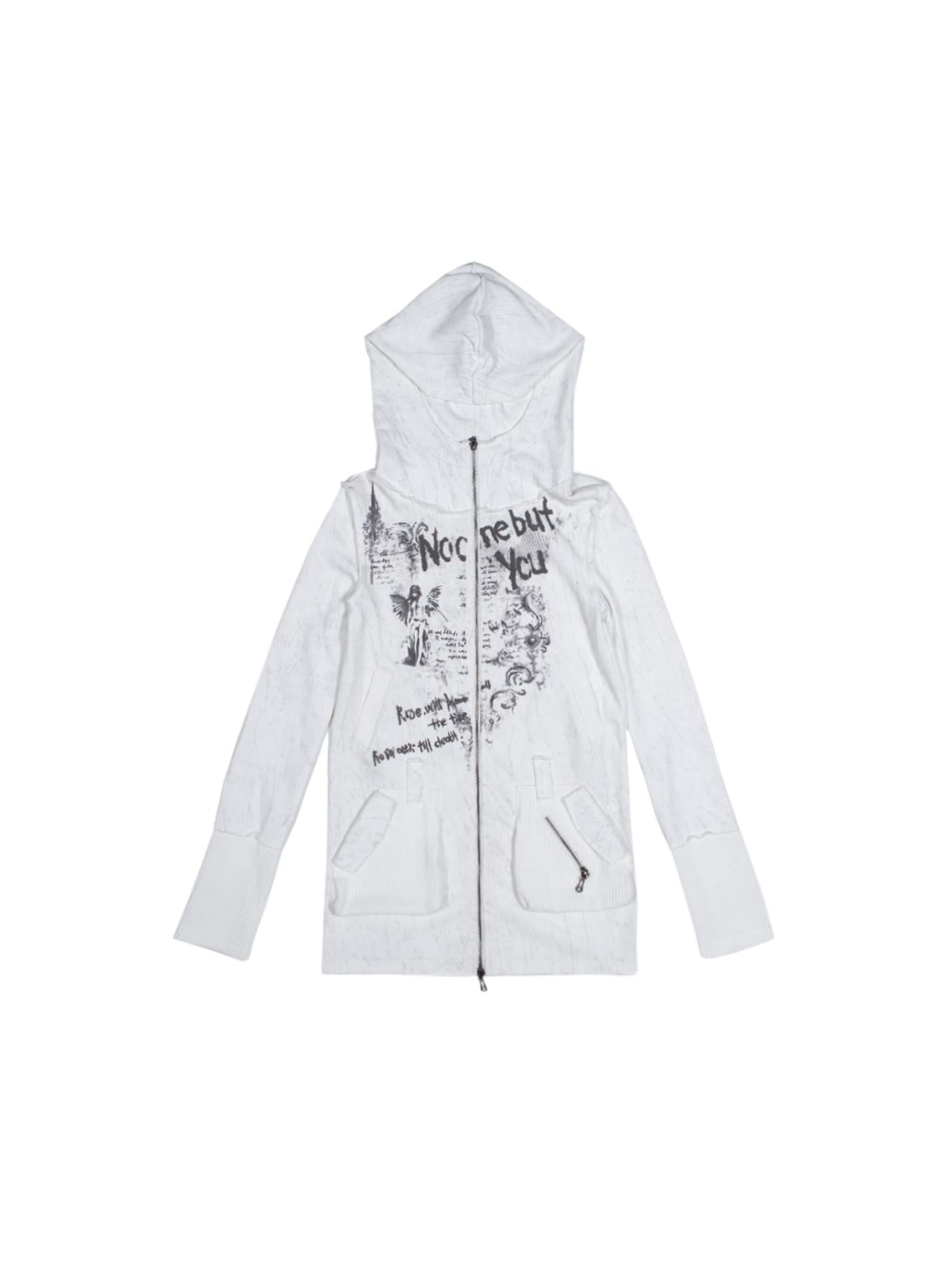 ARIADNAw Punk Print Hooded Sweatshirt Spring Women Long Sleeve Top