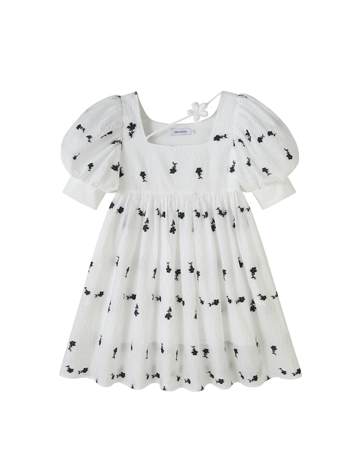 DIDDI MODA Blossom Sleeve Floral Tie Princess Dress