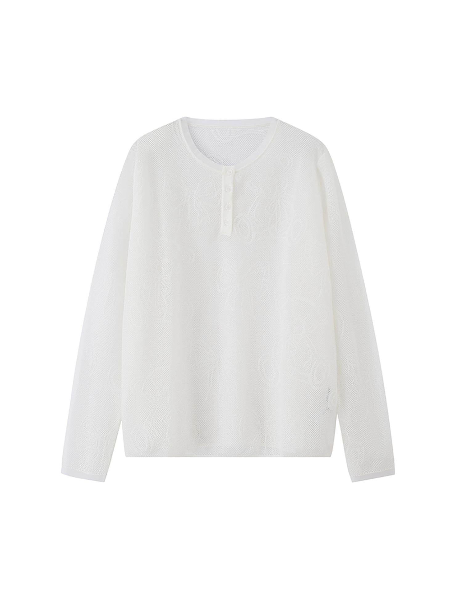 DIDDI MODA Sweet Bow Bear Henley Knit Top