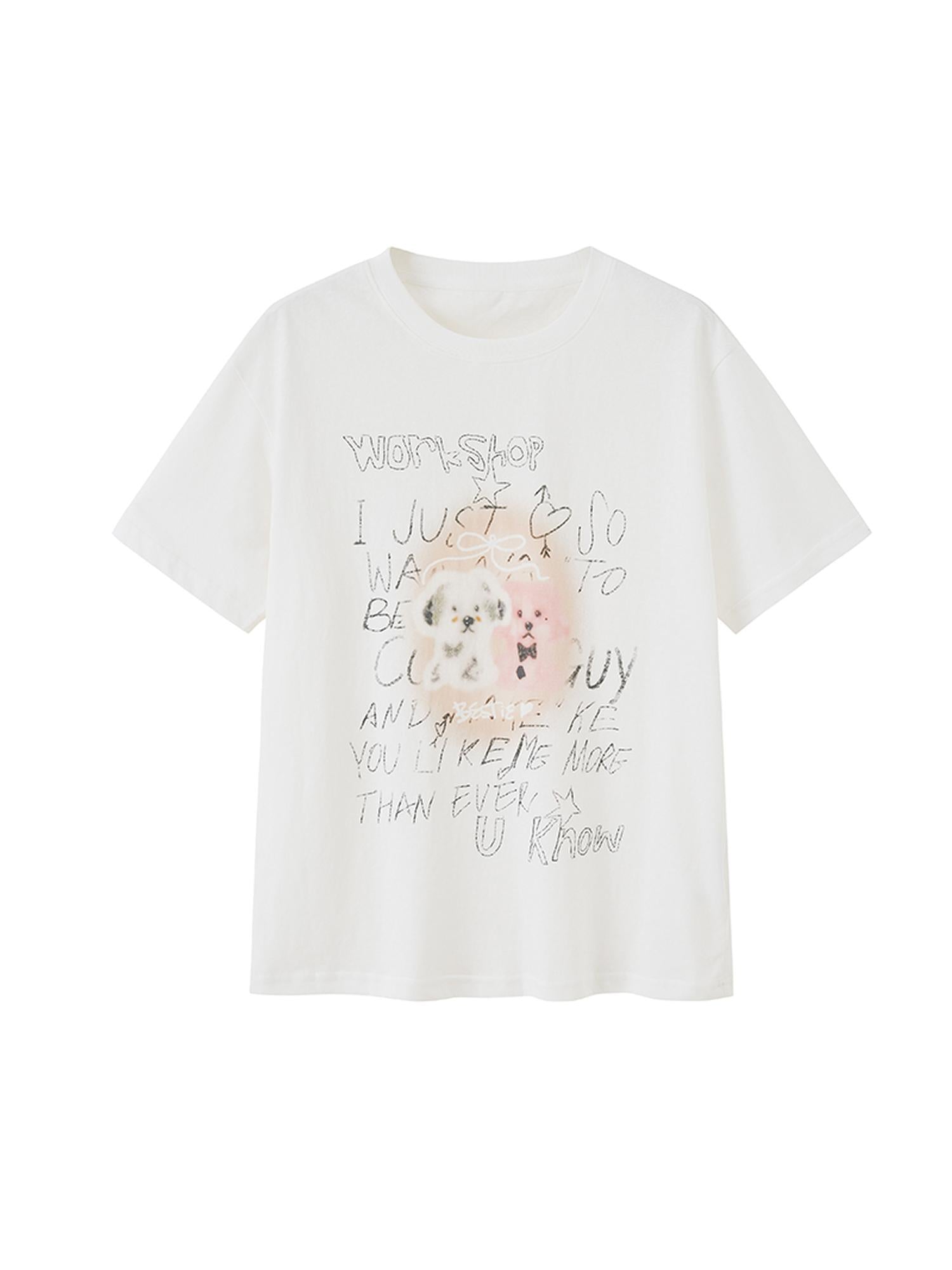 DIDDI MODA Vintage Cartoon Puppy Tee