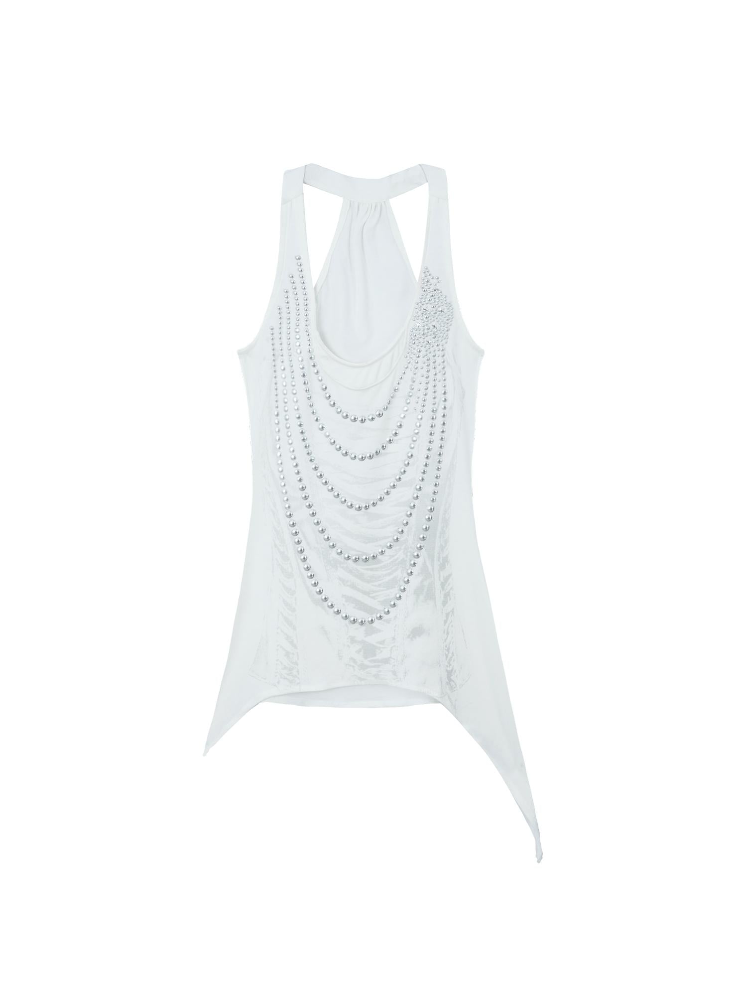 DoublePunch Floral Metal Studded Fitted Long Vest For Women