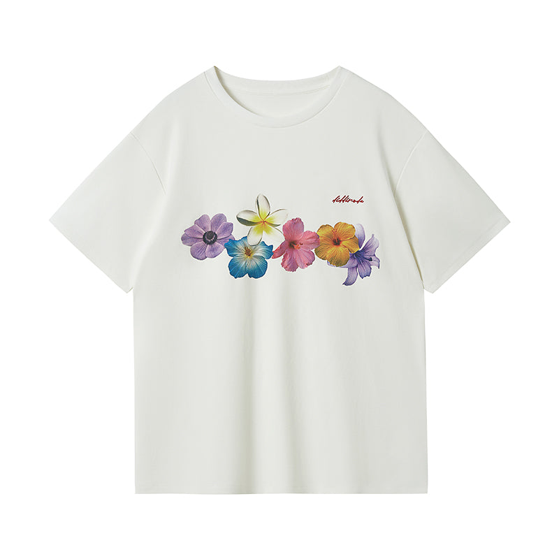 DIDDI MODA Blooming Floral Print Cotton Tee