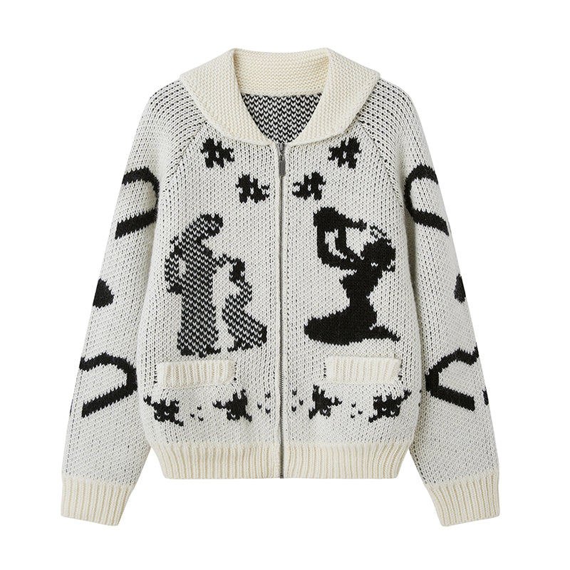 DIDDI MODA Fair Isle Classic Print Cardigan