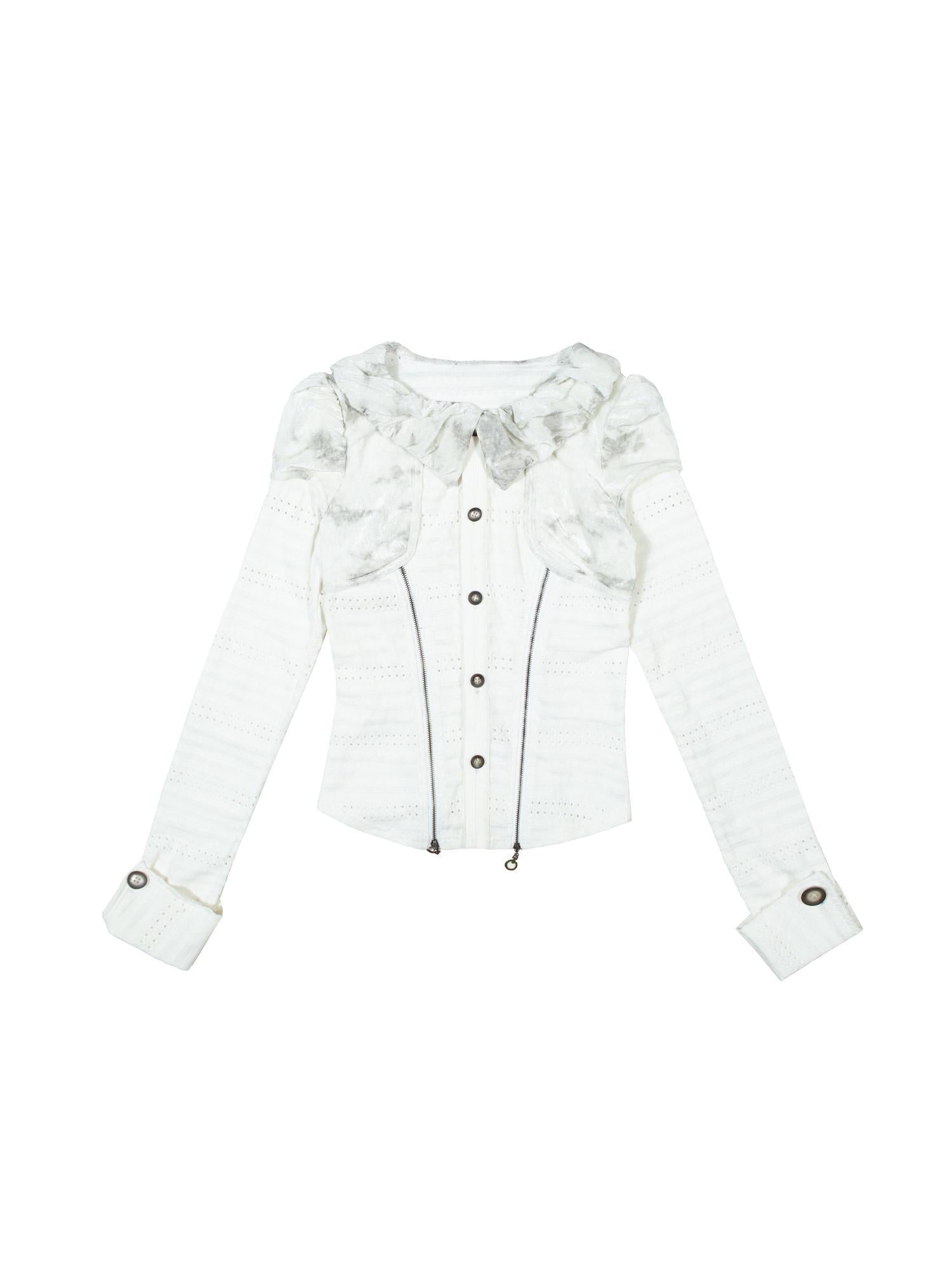 ARIADNAw Punk Revival Recyclable Bubble Collar Blouse