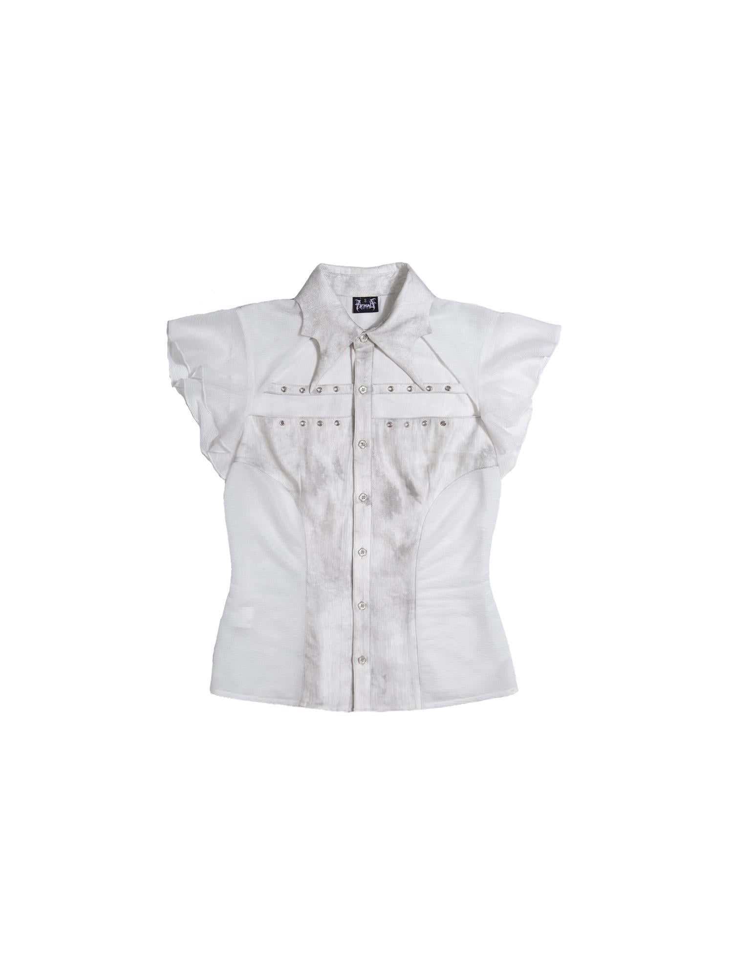 ARIADNAw Butterfly Punk Cropped Shirt Street Style