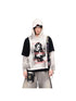 Retro Color Block Faux Two Tone Hooded Tee Unisex Sportswear