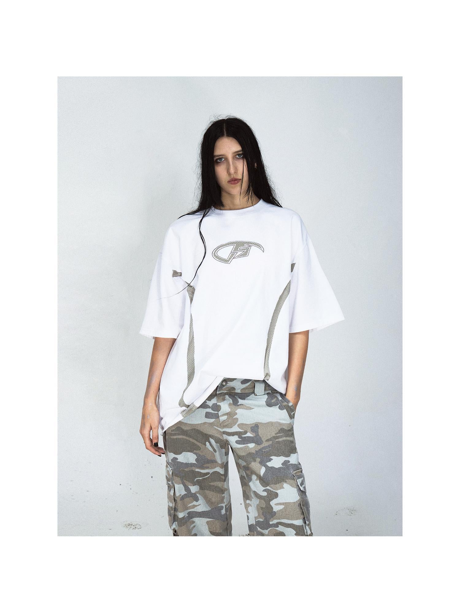 Peoplesense Vintage Stitch Detailed Unisex Washed Tee Loose Fit Cotton