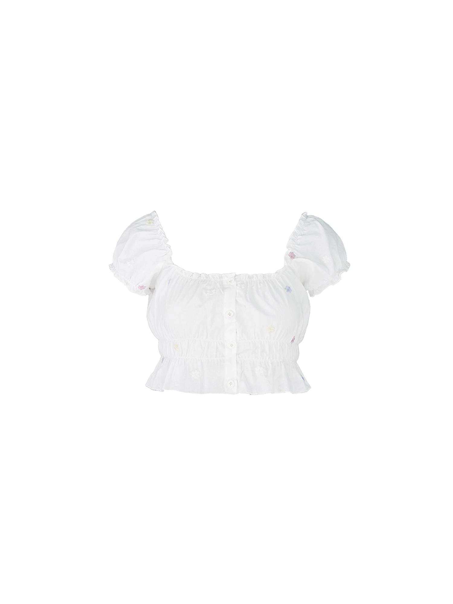 French Sexy Ruffled Crop Top Lace Skirt Set Island Vacation Outfits