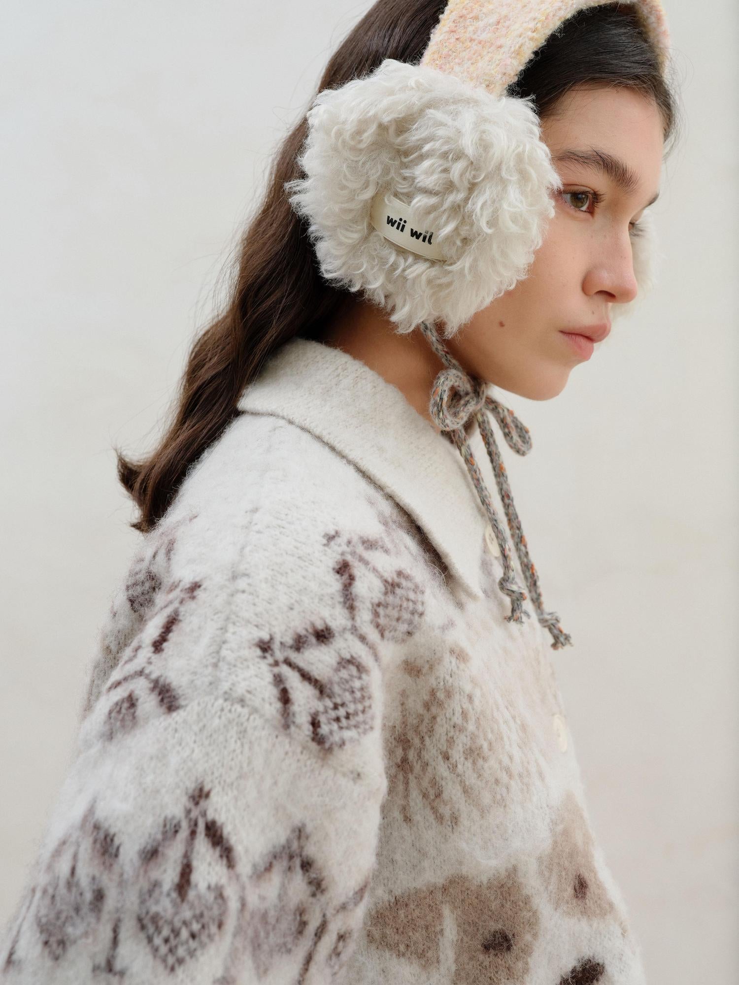 wii wil Double Tone Wool Blend Winter Ear Muffs