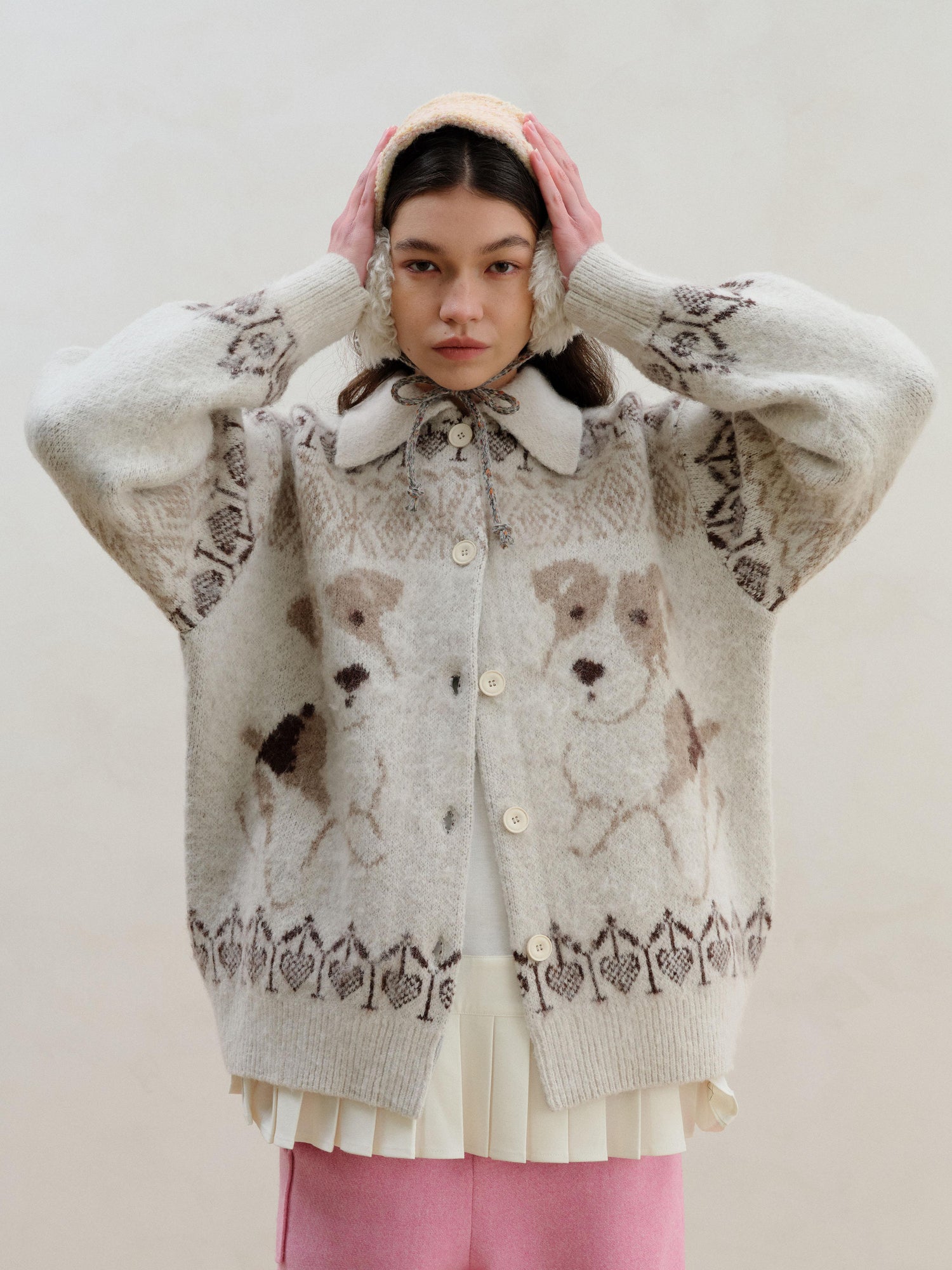 wii wil Double Tone Wool Blend Winter Ear Muffs