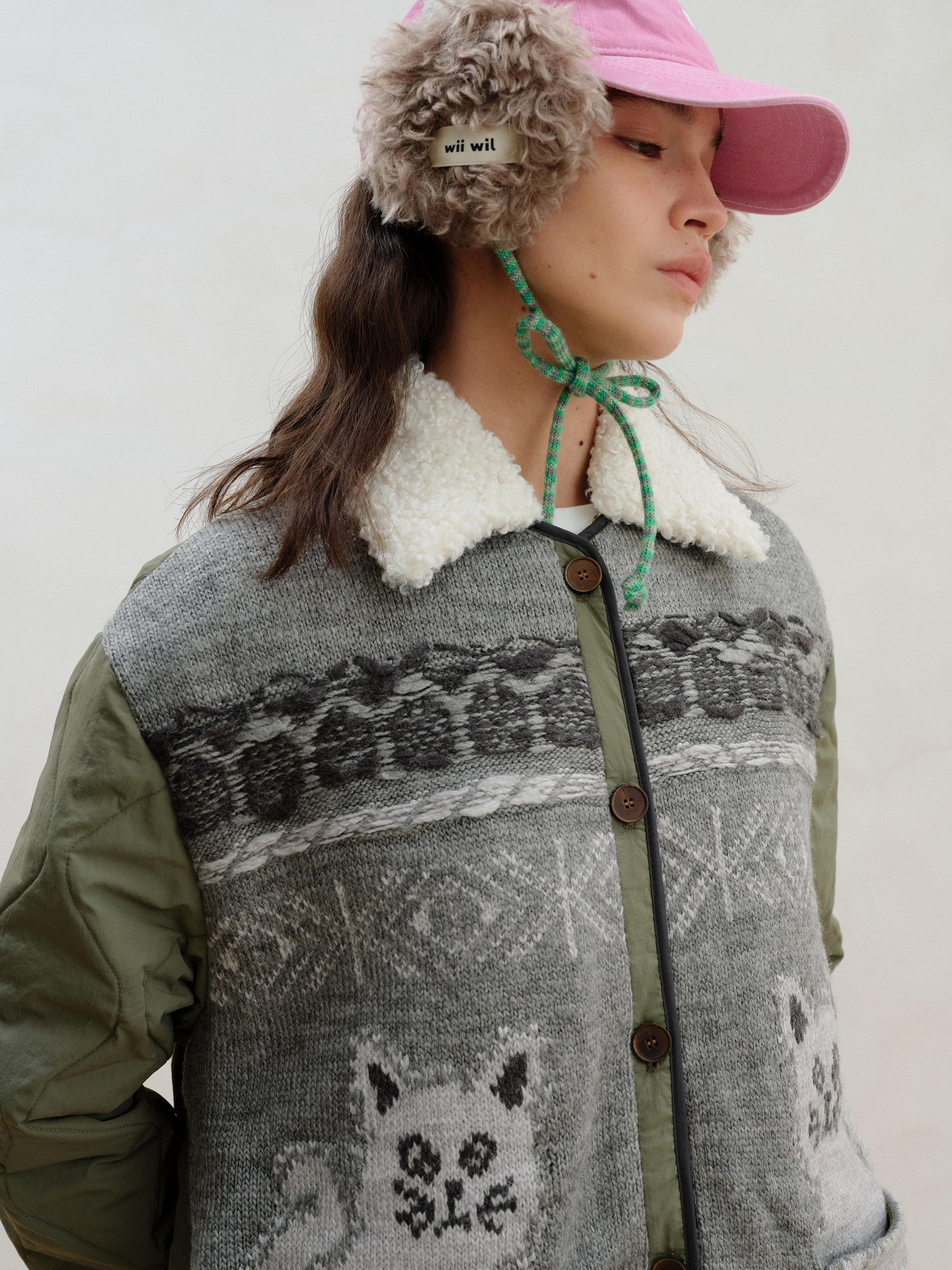 wii wil Double Tone Wool Blend Winter Ear Muffs