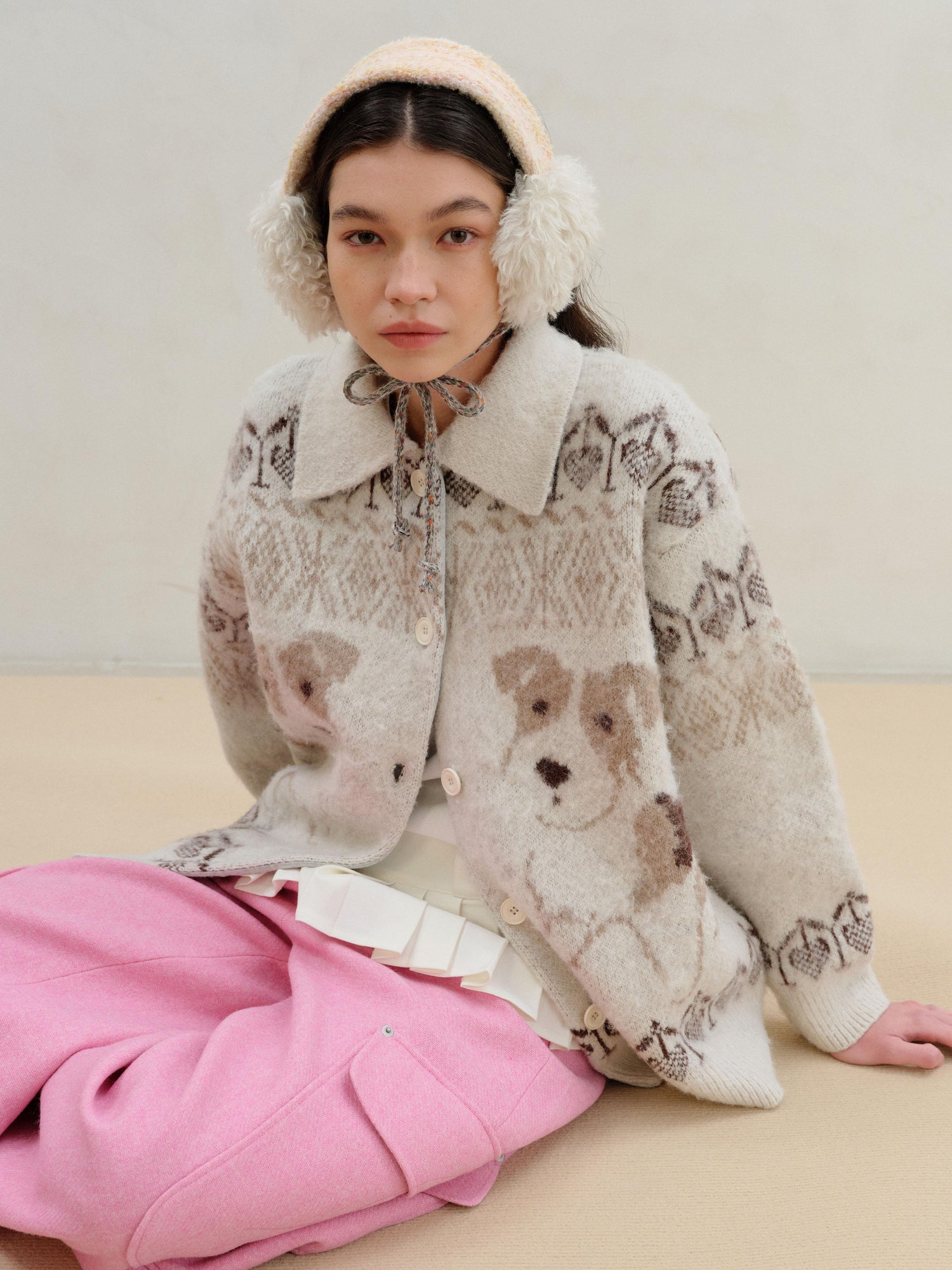 wii wil Double Tone Wool Blend Winter Ear Muffs