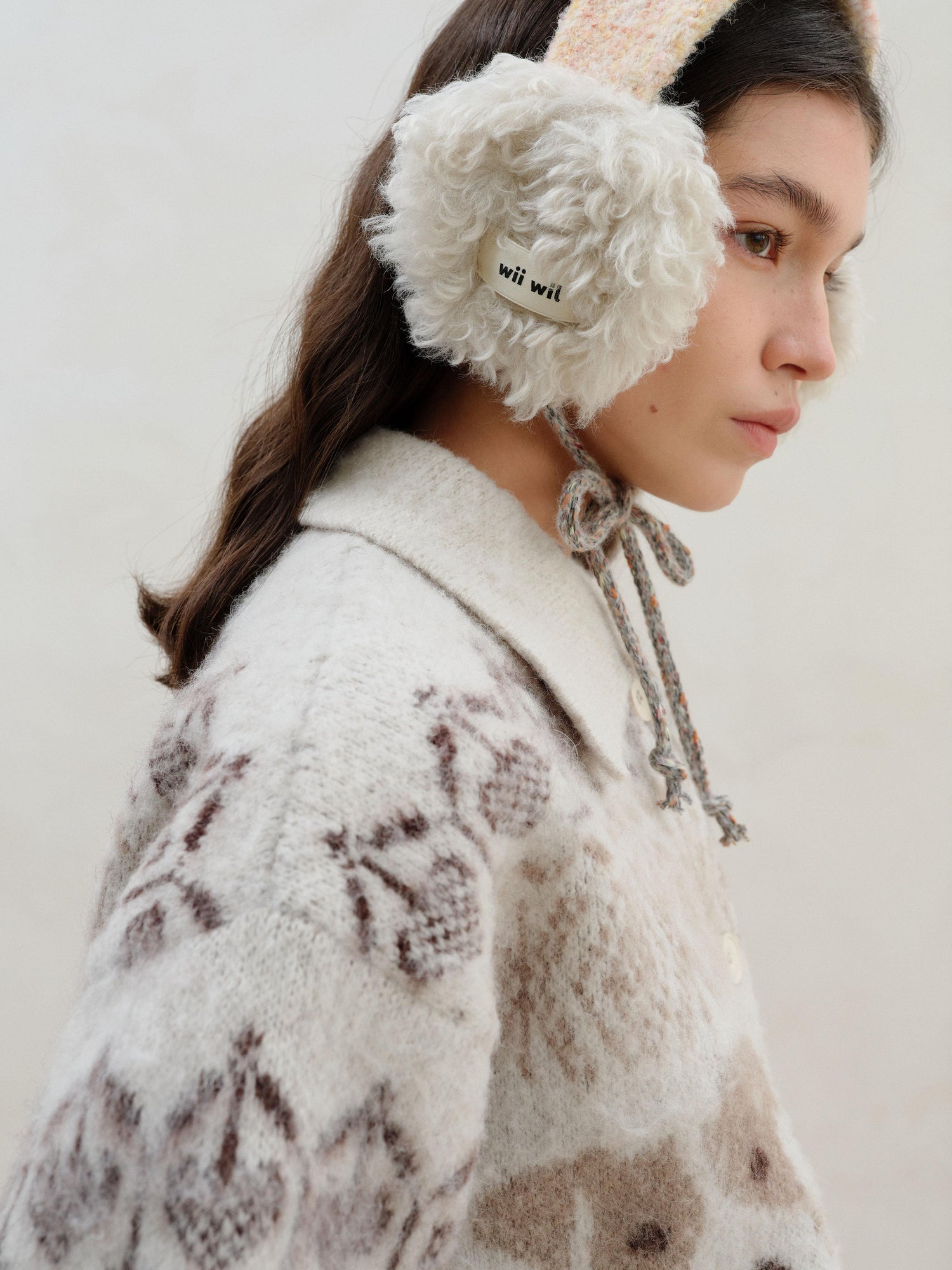 wii wil Double Tone Wool Blend Winter Ear Muffs