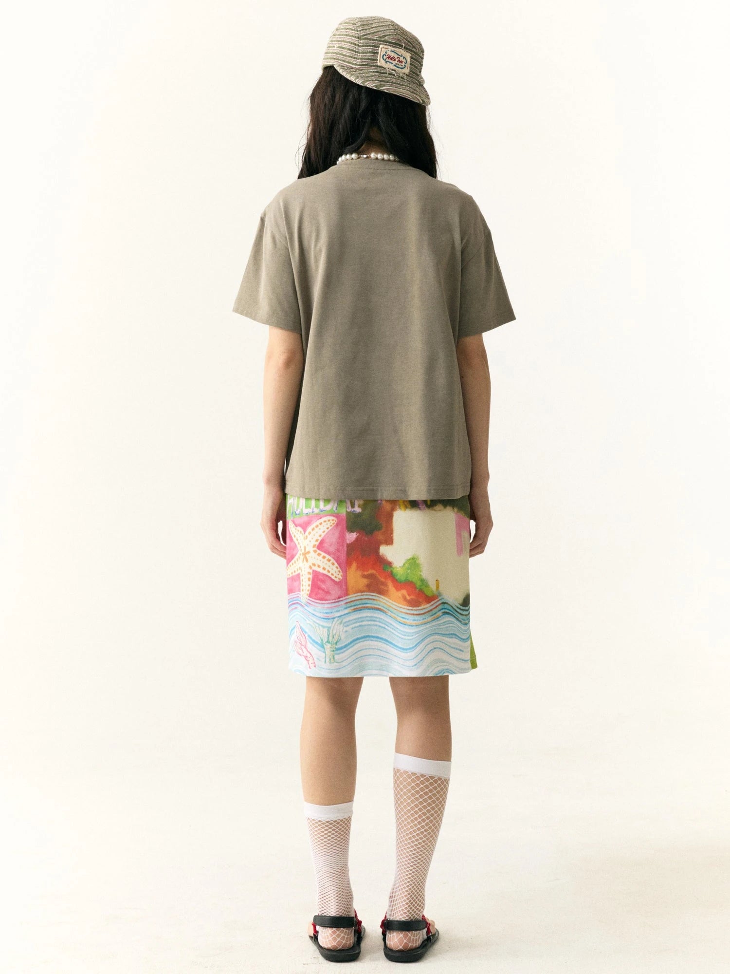 Hand Drawn Starfish Fruit Print T-shirt