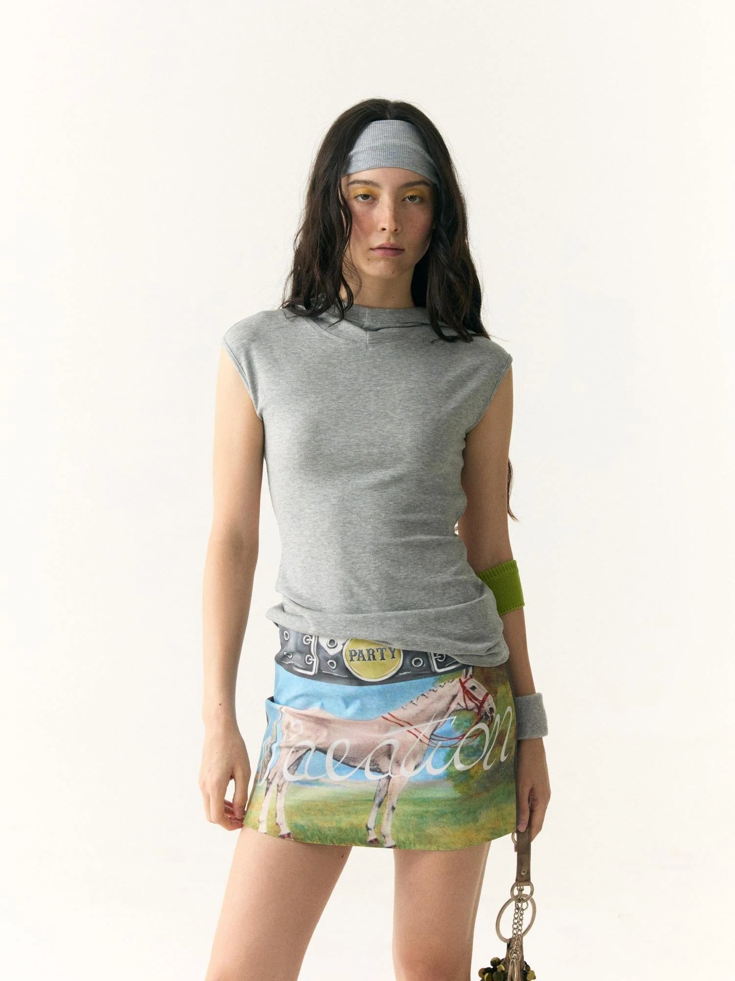 Modal Hooded Backless Stretch T-shirt